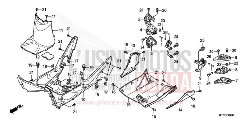 TOLE DE PLANCHER/MARCHEPIED SELLE TANDEM SH125B de 2011